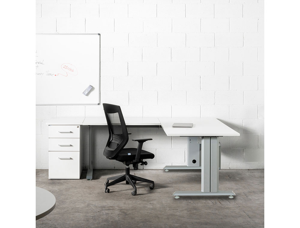 MESA DE OFICINA ROCADA METAL 2001AC04 GRIS/BLANCO 140X80 CM