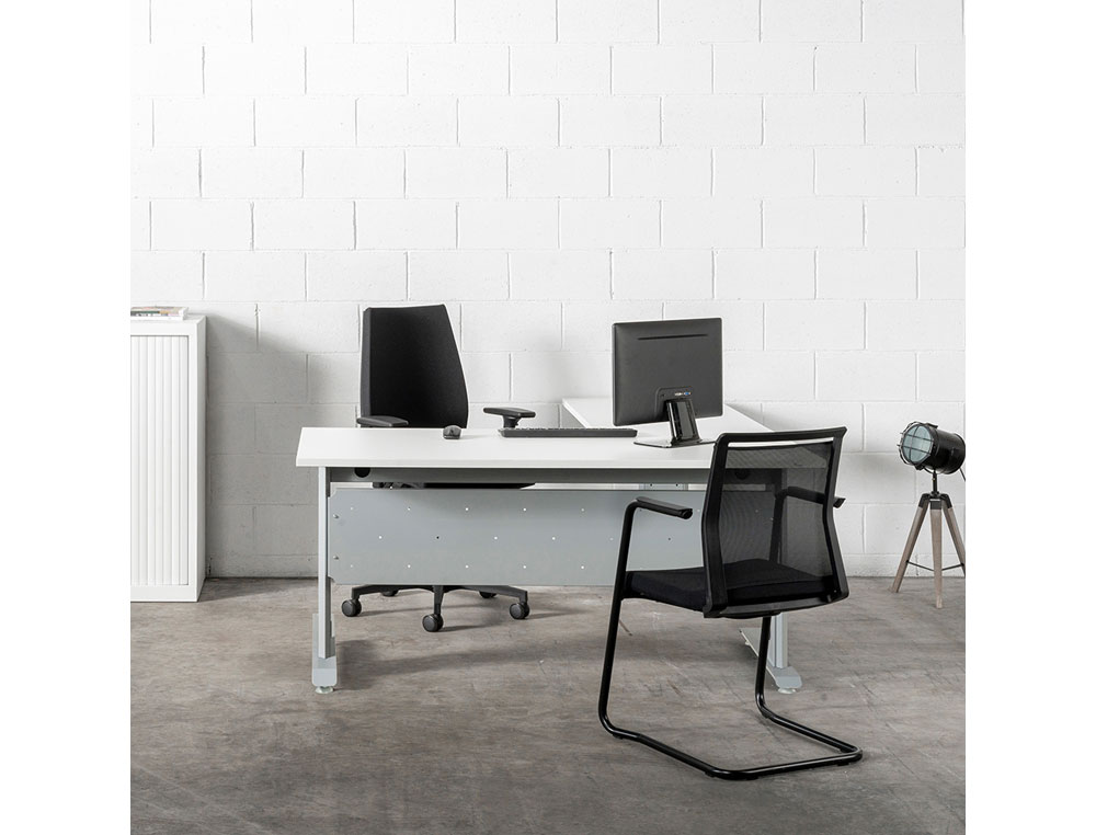 MESA DE OFICINA ROCADA METAL 2001AC04 GRIS/BLANCO 140X80 CM