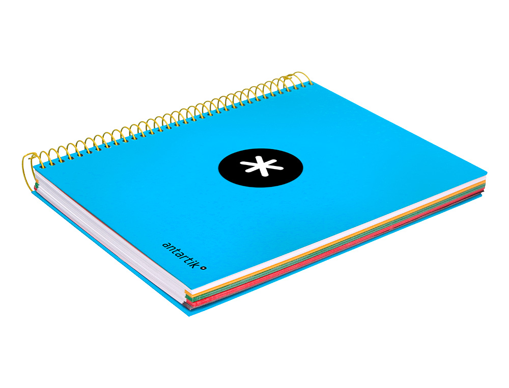 CUADERNO ESPIRAL A5 MICRO ANTARTIK TAPA FORRADA120H 90 GR CUADRO 5MM 5 BANDAS6 TALADROS COLOR AZUL