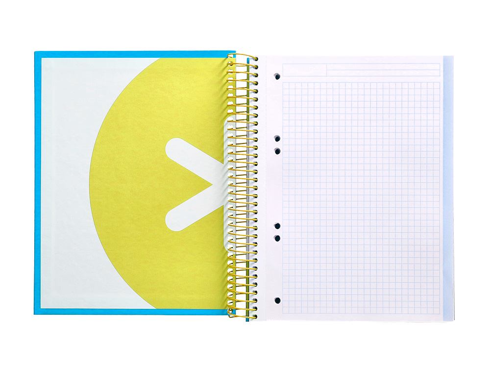 CUADERNO ESPIRAL A5 MICRO ANTARTIK TAPA FORRADA120H 90 GR CUADRO 5MM 5 BANDAS6 TALADROS COLOR AZUL