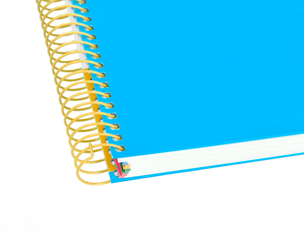CUADERNO ESPIRAL A5 MICRO ANTARTIK TAPA FORRADA120H 90 GR CUADRO 5MM 5 BANDAS6 TALADROS COLOR AZUL
