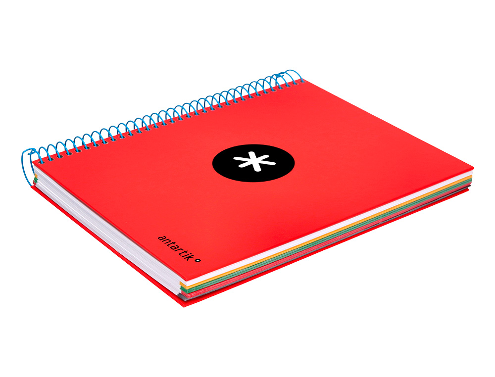 CUADERNO ESPIRAL A5 MICRO ANTARTIK TAPA FORRADA 120 H 100G HORIZONTAL 5 BANDAS6 TALADROS COLORES SURTIDOS