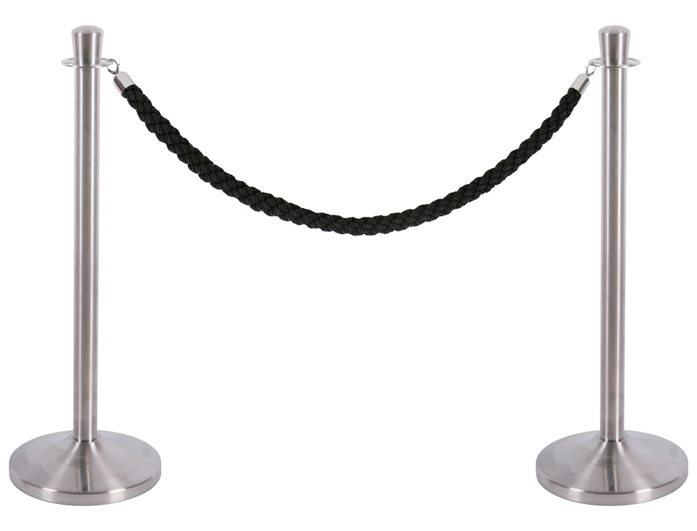 POSTE SEPARADOR CROMADO SATINADO ALTURA 940 MM BASE 320 MM