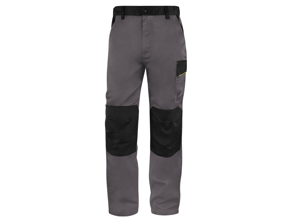 PANTALON DE TRABAJO DELTAPLUS CINTURA AJUSTABLE 5 BOLSILLOS COLOR GRIS VERDE TALLA M