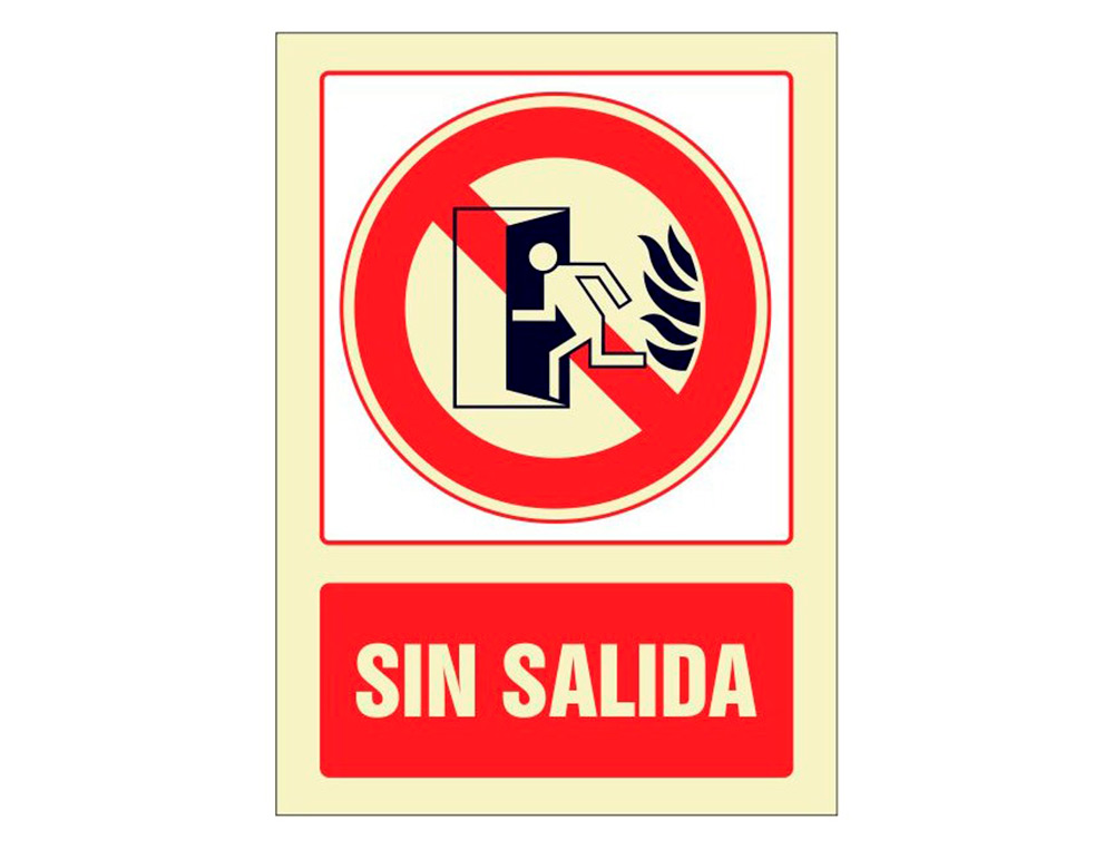 PICTOGRAMA SYSSA SEÑAL DE NO HAY SALIDA EN PVC FOTOLUMINISCENTE 210X297 MM