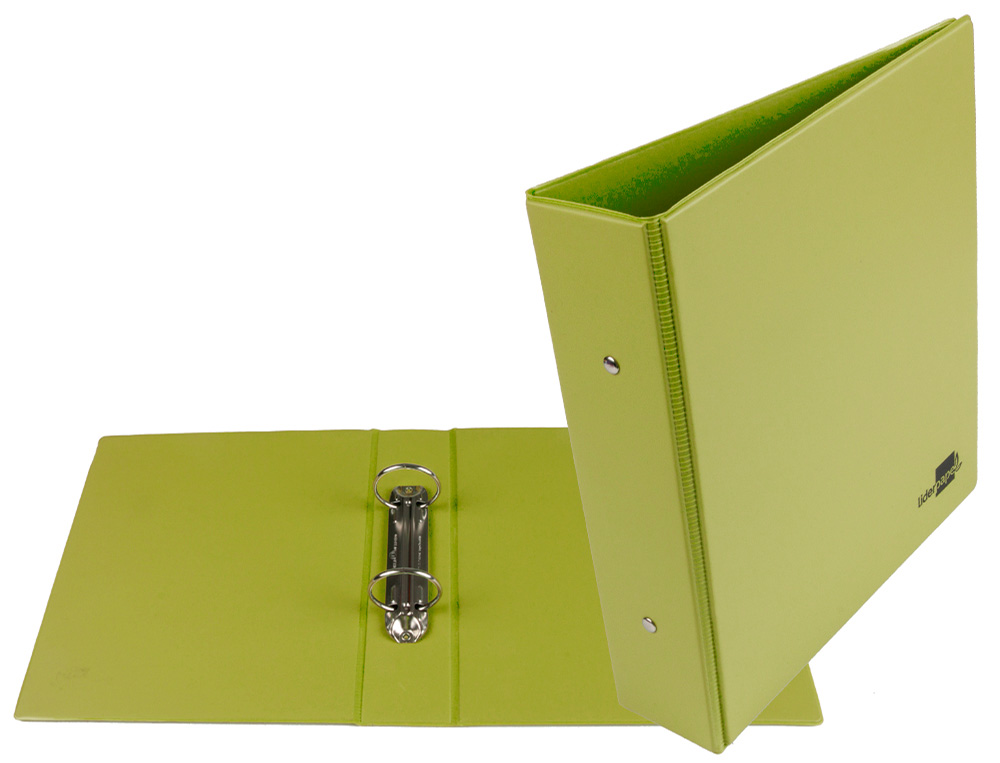 CARPETA DE 2 ANILLAS 40 MM REDONDAS LIDERPAPEL A5 CARTON FORRADO PVC VERDE