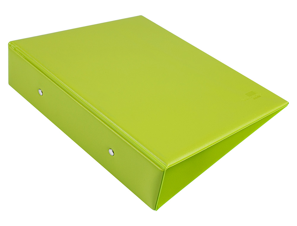 CARPETA DE 2 ANILLAS 40 MM REDONDAS LIDERPAPEL A5 CARTON FORRADO PVC VERDE
