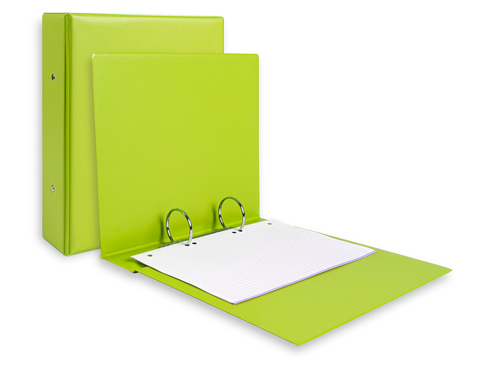 CARPETA DE 2 ANILLAS 40 MM REDONDAS LIDERPAPEL A5 CARTON FORRADO PVC VERDE
