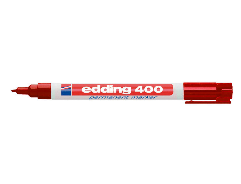 ROTULADOR EDDING MARCADOR PERMANENTE 400 ROJO PUNTA REDONDA 1 MM RECARGABLE