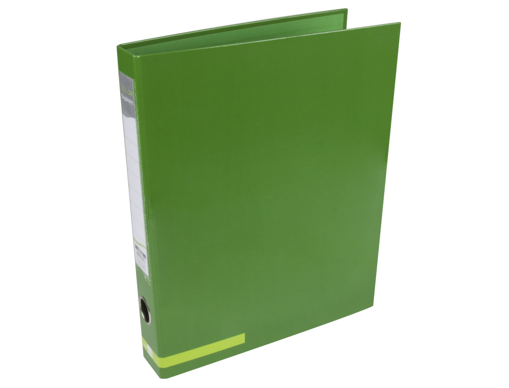 CARPETA DE 2 ANILLAS 25 MM MIXTAS LIDERPAPEL A4 FORRADO COLOR SYSTEM CON OLLAO Y TARJETERO VERDE