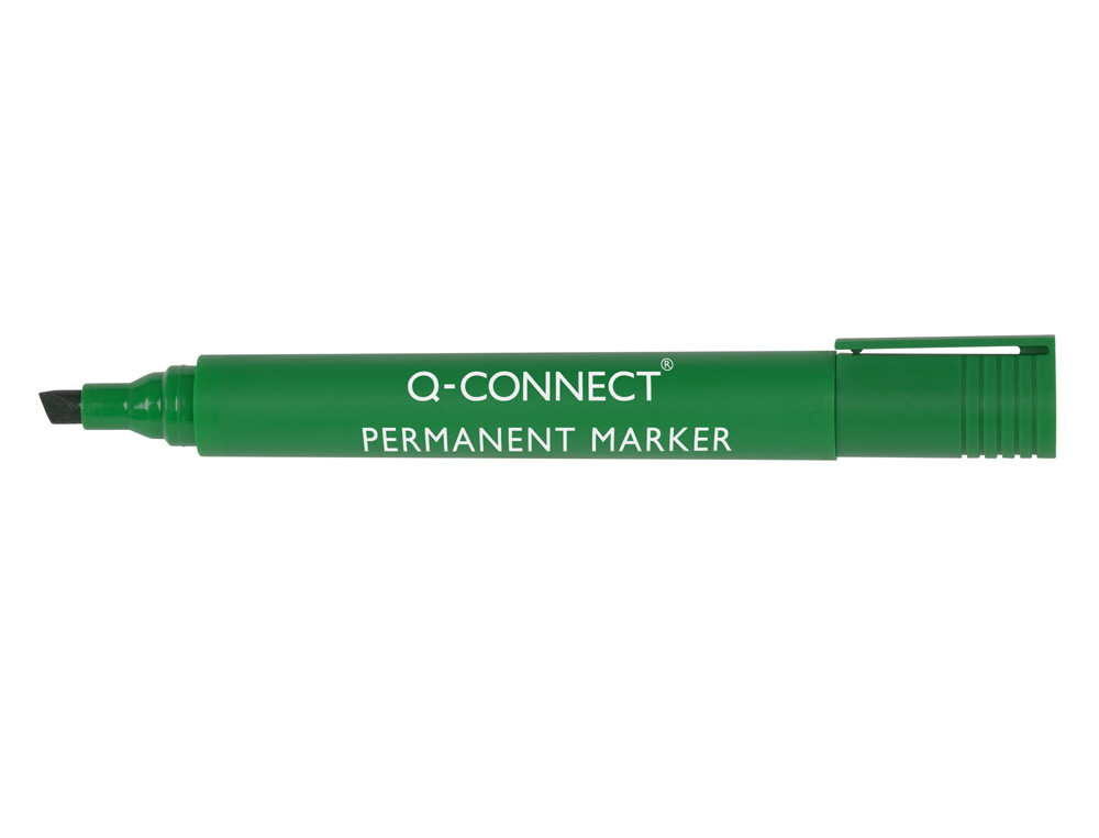 ROTULADOR Q-CONNECT MARCADOR PERMANENTE VERDE PUNTA BISELADA 5 MM