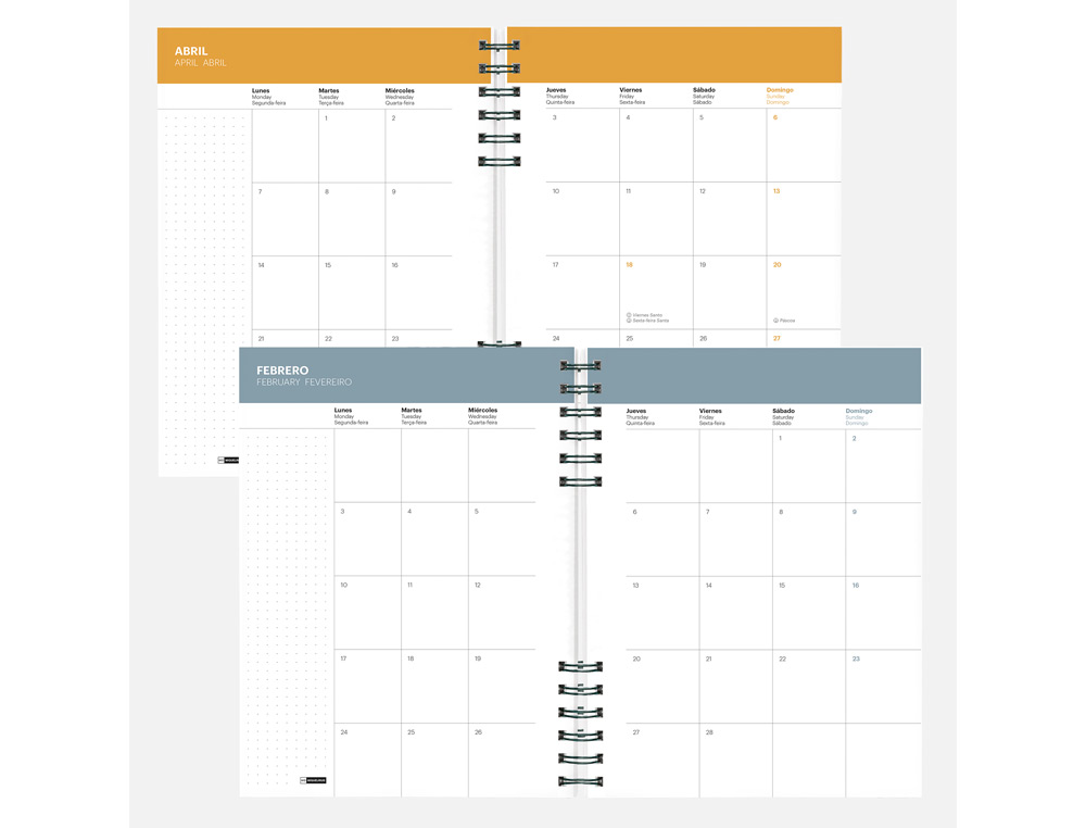 AGENDA ESPIRAL WIRE-O MIQUELRIUS 2026 PLUS BASIC SEMANA VISTA 155X213 MM COLOR NEGRO