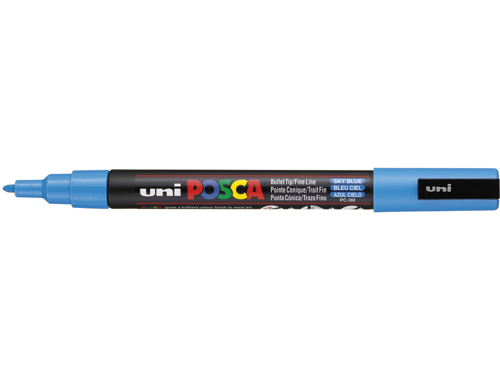ROTULADOR UNI POSCA PC-3M MARCADOR DE PINTURA PUNTA CONICA 0,9-1,3 MM ESTUCHE DE 8 UNIDADES COLORES BASICOS