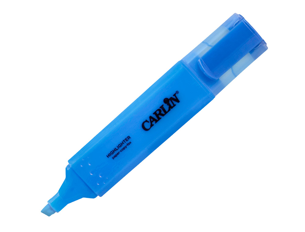 ROTULADOR CARLIN FLUORESCENTE AZUL PUNTA BISELADA