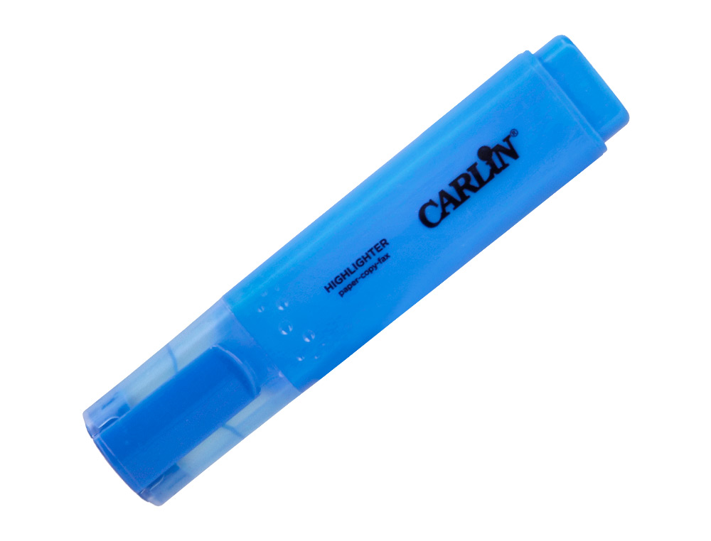 ROTULADOR CARLIN FLUORESCENTE AZUL PUNTA BISELADA