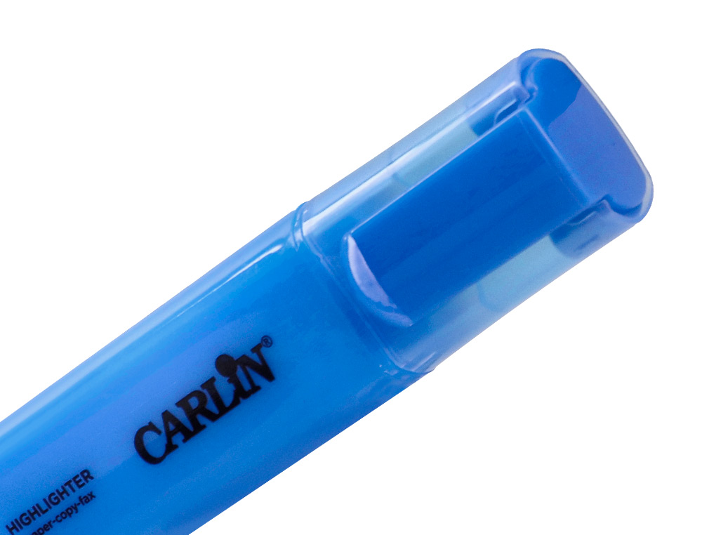 ROTULADOR CARLIN FLUORESCENTE AZUL PUNTA BISELADA