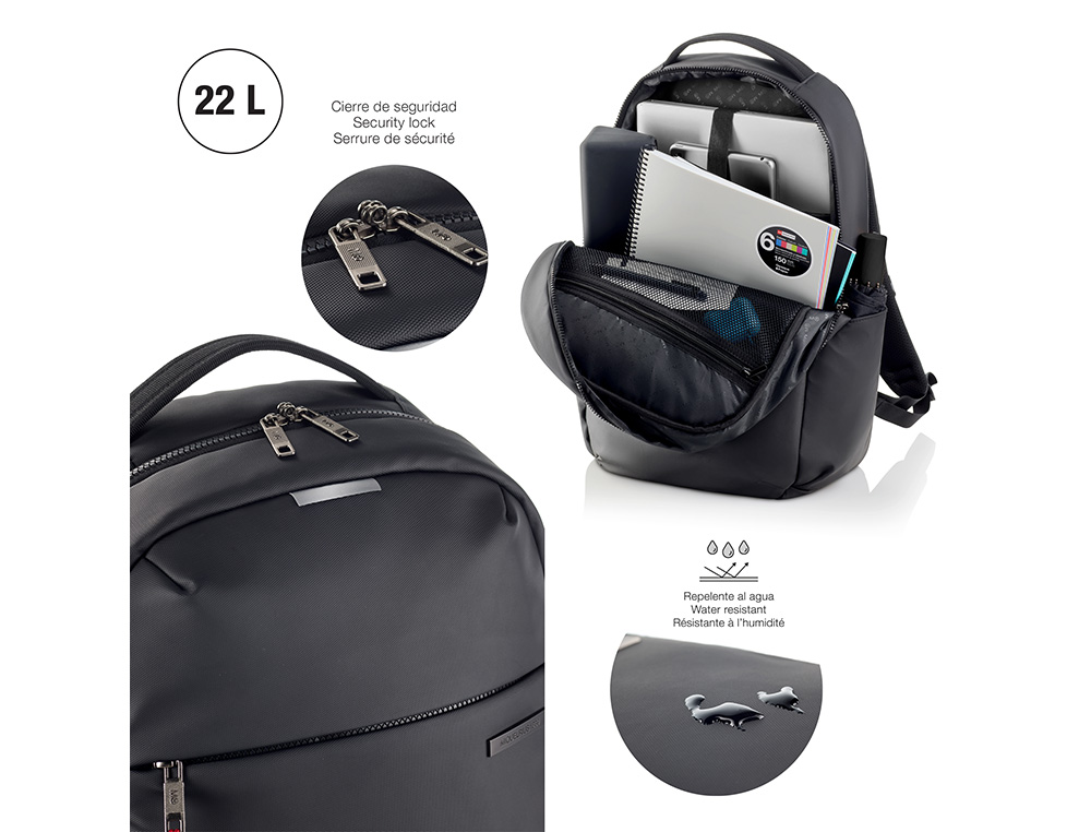 MOCHILA MIQUELRIUS BAG TO WORK ADAPTABLE A CARRO COLOR NEGRO 460X380 MM