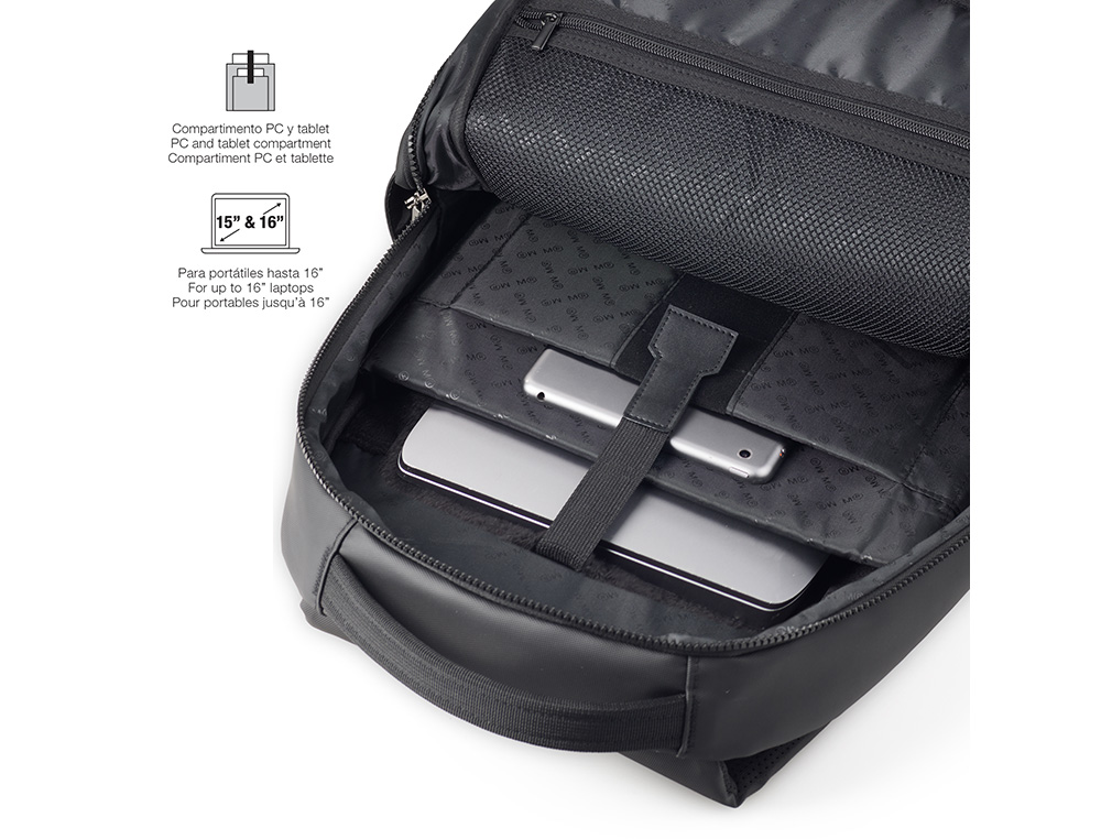 MOCHILA MIQUELRIUS BAG TO WORK ADAPTABLE A CARRO COLOR NEGRO 460X380 MM