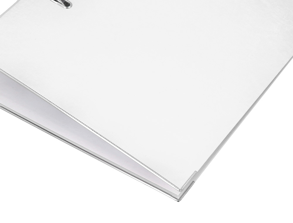 ARCHIVADOR DE PALANCA CARLIN FOLIO FORRADO POLIPROPILENO CON RADO LOMO ANCHO 75 MM BLANCO