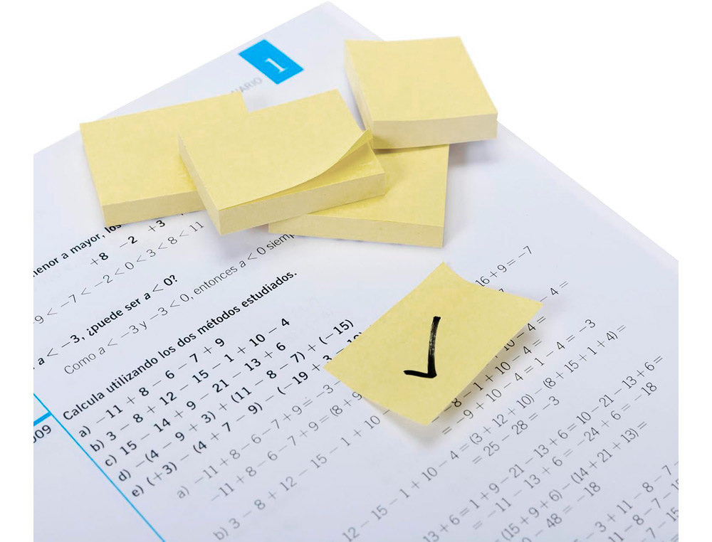 BLOC DE NOTAS ADHESIVAS QUITA Y PON CARLIN 38X51 MM CON 100 HOJAS