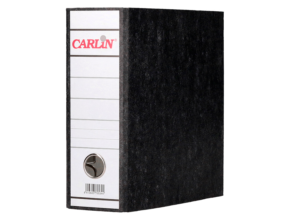 ARCHIVADOR DE PALANCA CARLIN CUARTO CARTON JASPEADO SIN RADO LOMO 65 MM
