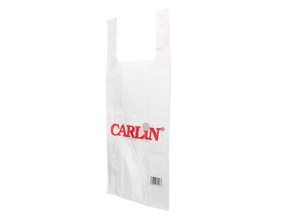 BOLSA PLASTICO CAMISETA CARLIN 200 MC 70% RECICLADA 400X260X600 MM PAQUETE DE 100 UNIDADES
