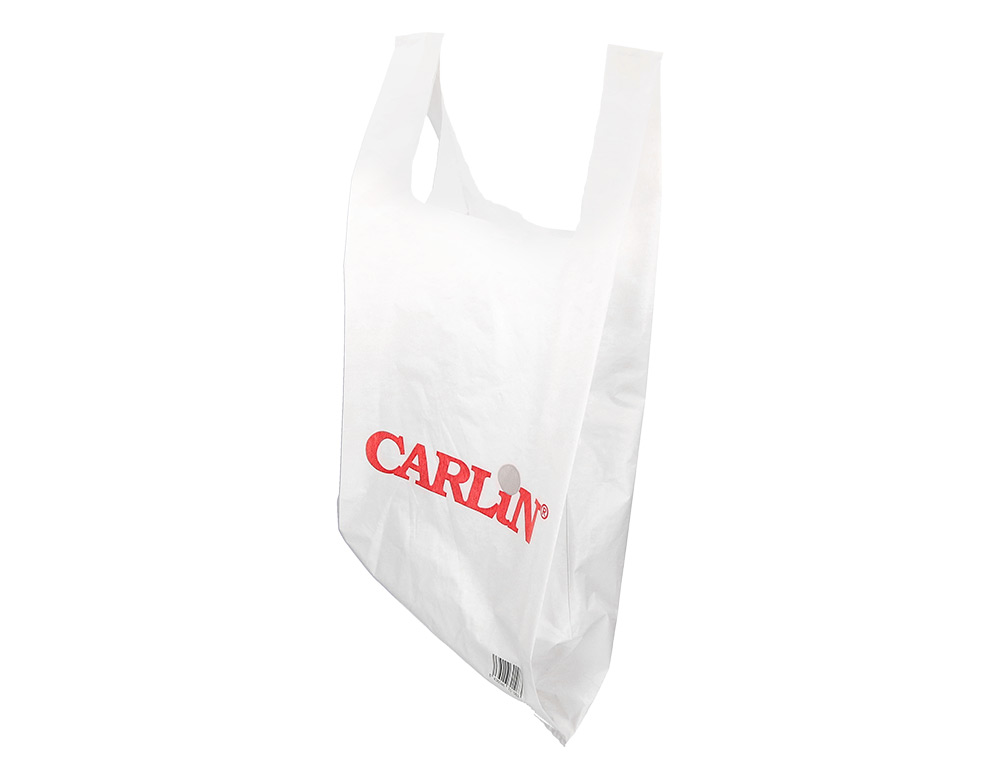 BOLSA PLASTICO CAMISETA CARLIN 200 MC 70% RECICLADA 400X260X600 MM PAQUETE DE 100 UNIDADES
