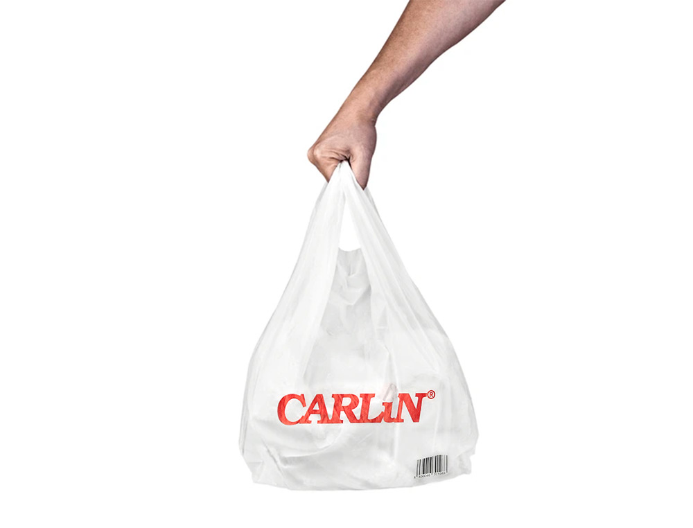 BOLSA PLASTICO CAMISETA CARLIN 200 MC 70% RECICLADA 400X260X600 MM PAQUETE DE 100 UNIDADES