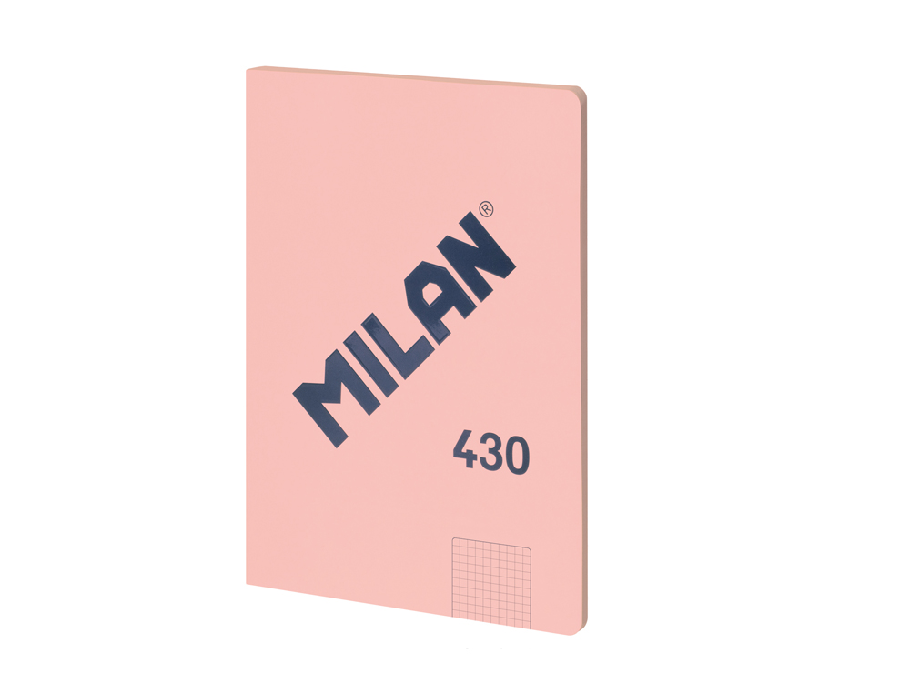 LIBRETA ENCOLADA MILAN TAPA CARTON FLEXIBLE DIN A4 48 HOJAS MICROPERFORADO CUADRO 5 MM SERIE 1918 COLOR ROSA