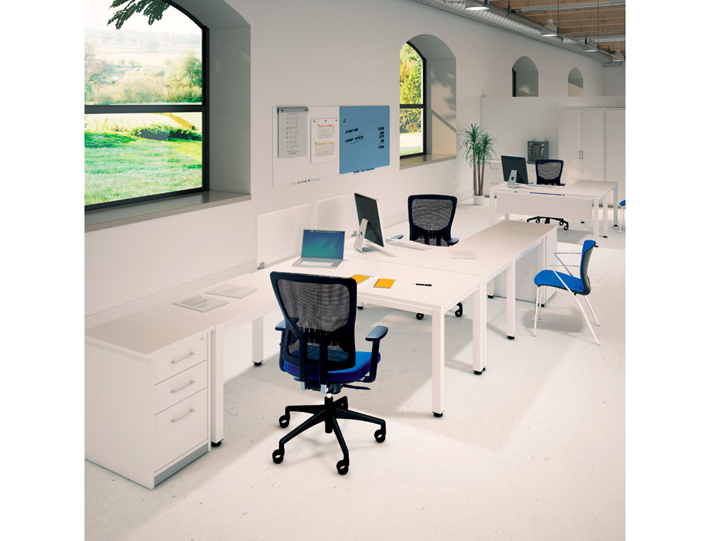 MESA DE OFICINA ROCADA EXECUTIVE 2001AM08 COLOR BLANCO/ROBLE 140X80 CM