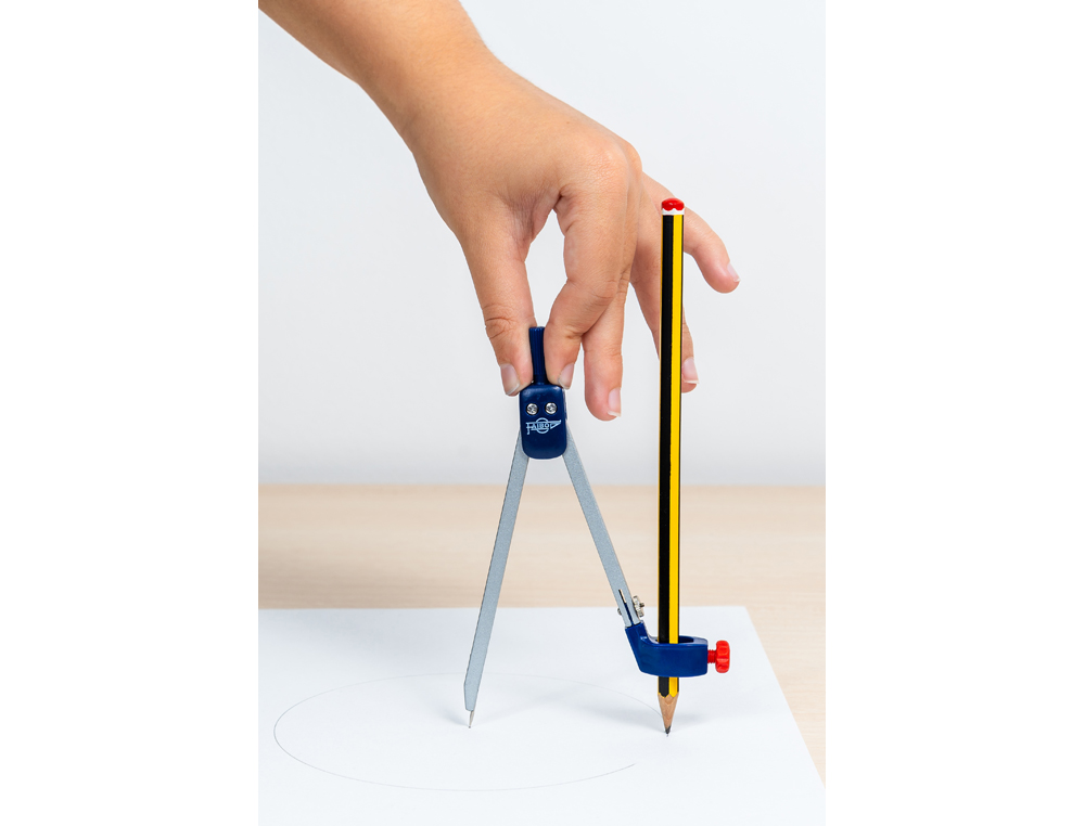 COMPAS FAIBO CON ADAPTADOR UNIVERSAL CON ESTUCHE PLASTICO COLOR AZUL