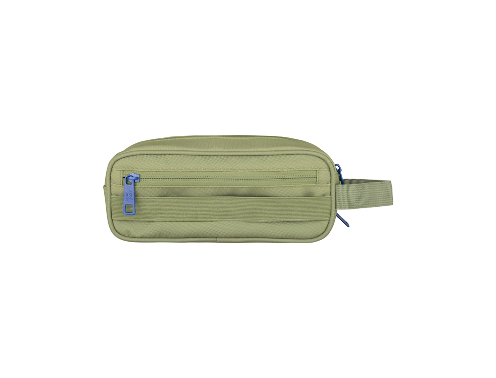 BOLSO ESCOLAR OXFORD PORTATODO KANGOO B-SMART DOBLE CREMALLERA COLOR VERDE SAFARI 225X80X70 MM