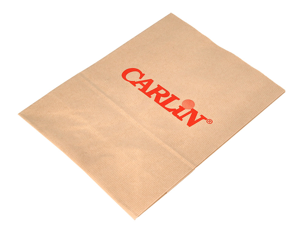 BOLSA KRAFT VERJURADO ASA PLANA CARLIN 32X12X41 CM 90 GR CAJA DE 250 UNIDADES