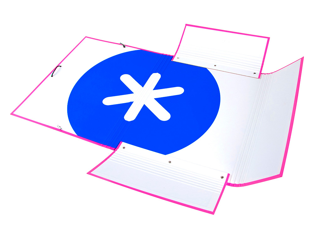 CARPETA ANTARTIK GOMAS TRES SOLAPAS CARTON FORRADO A4 COLOR ROSA