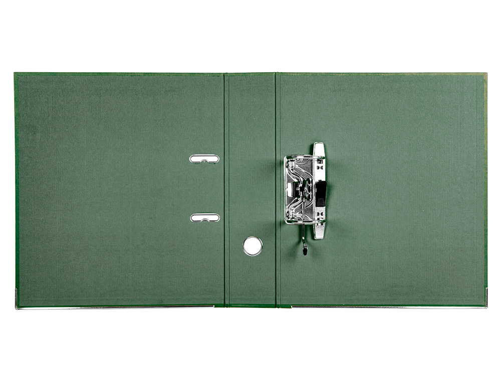 ARCHIVADOR DE PALANCA CARLIN DIN A4 FORRADO POLIPROPILENO CON RADO LOMO ANCHO 75 MM VERDE