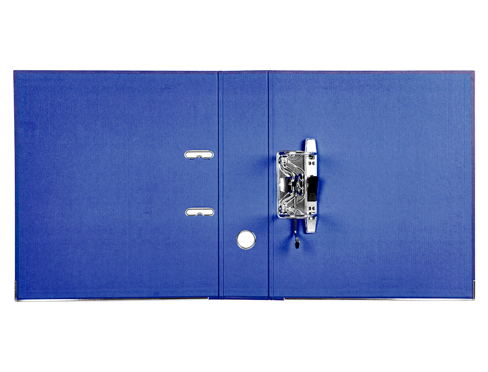 ARCHIVADOR DE PALANCA CARLIN FOLIO FORRADO POLIPROPILENO CON RADO LOMO ANCHO 75 MM AZUL