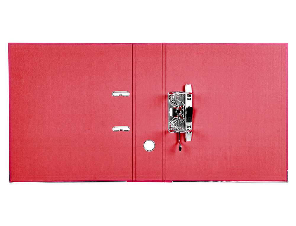 ARCHIVADOR DE PALANCA CARLIN FOLIO FORRADO POLIPROPILENO CON RADO LOMO ANCHO 75 MM ROJO