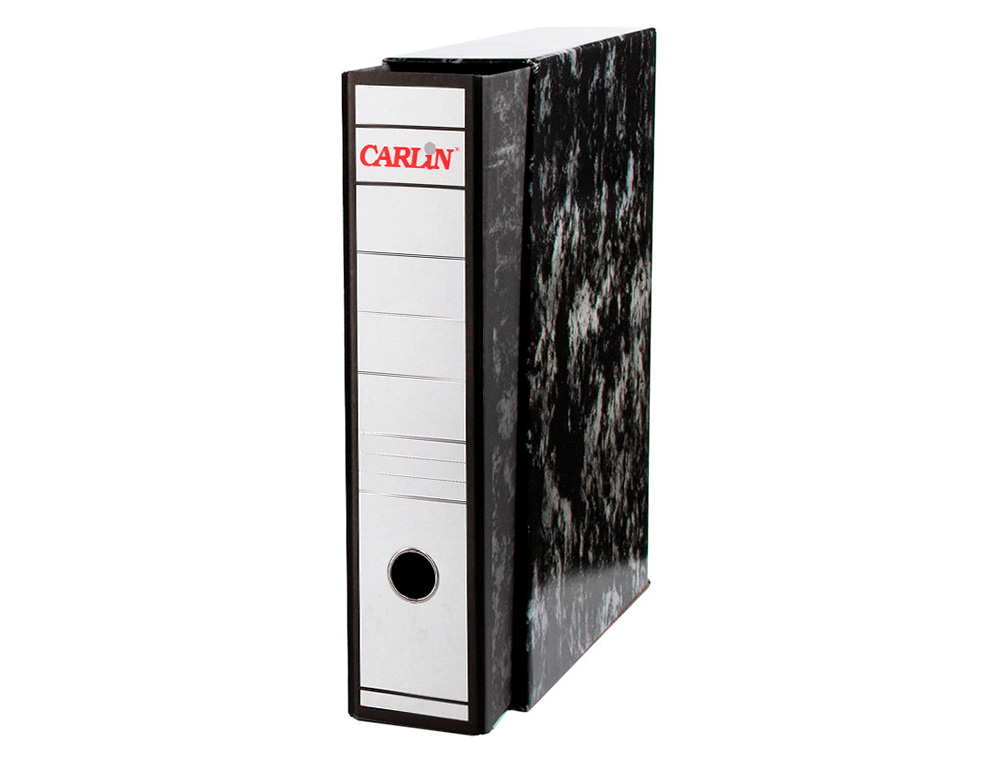 CAJA ARCHIVADOR CARLIN DIN A4 NEGRO JASPEADO