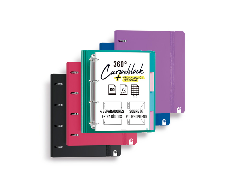 CARPETA CARPEBLOCK CARCHIVO DIN A4 FOAM CON RECAMBIO BONUS 360 STYLE COLOR NEGRO