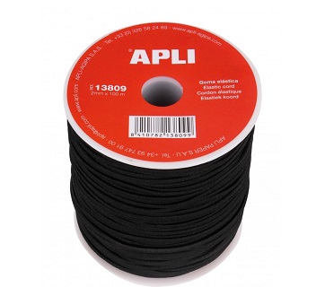 BOBINA DE CUERDA ELASTICA NEGRA 2MM X 100 METROS APLI (13809)