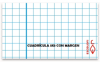 CUADERNO FOLIO ESPIRAL 50H. CUADRICULA 3X3 CON MARGEN COLOR AMARILLO (ESCOLOFI)