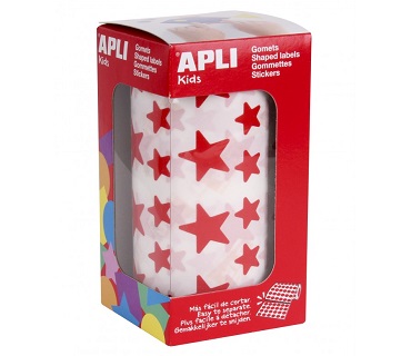 GOMETS EN ROLLO ESTRELLAS GRANDES Y PEQUEAS ROJO APLI (04889)