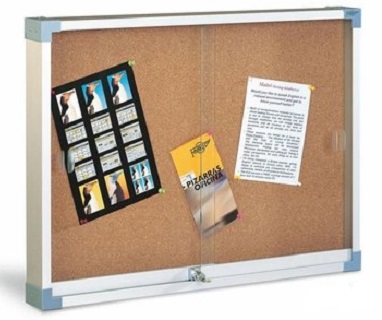 VITRINA CORCHO PUERTA CORREDERA 90X120 CON LLAVE CRISTAL SEGURIDAD FAIBO (664-3)