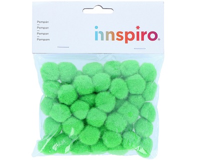BOLSA 50U POMPON VERDE 25MM