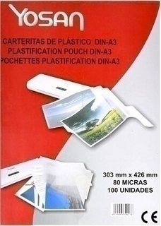 CARTERAS DE PLASTIFICAR A3 80MC