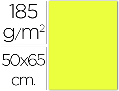 CARTULINA GUARRO AMARILLO LIMON 50X65 CM 185 GR