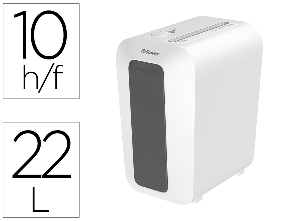 DESTRUCTORA DE DOCUMENTOS FELLOWES LX65 CAPACIDAD 10H SEGURIDAD P4 DESTRUYE GRAPAS CLIPS Y TARJETAS