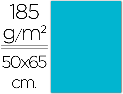 CARTULINA GUARRO AZUL TURQUESA 50X65 CM 185 GR