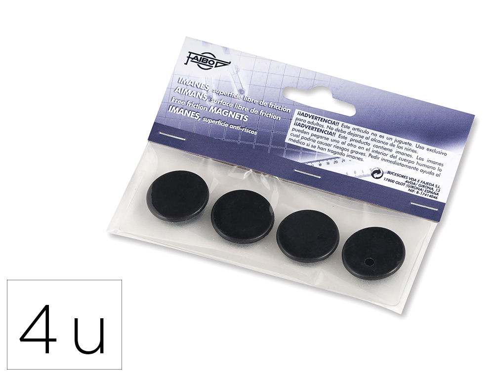 IMAN PARA SUJECION FAIBO 20 MM DIAMETRO NEGRO BLISTER DE 3 UNIDADES