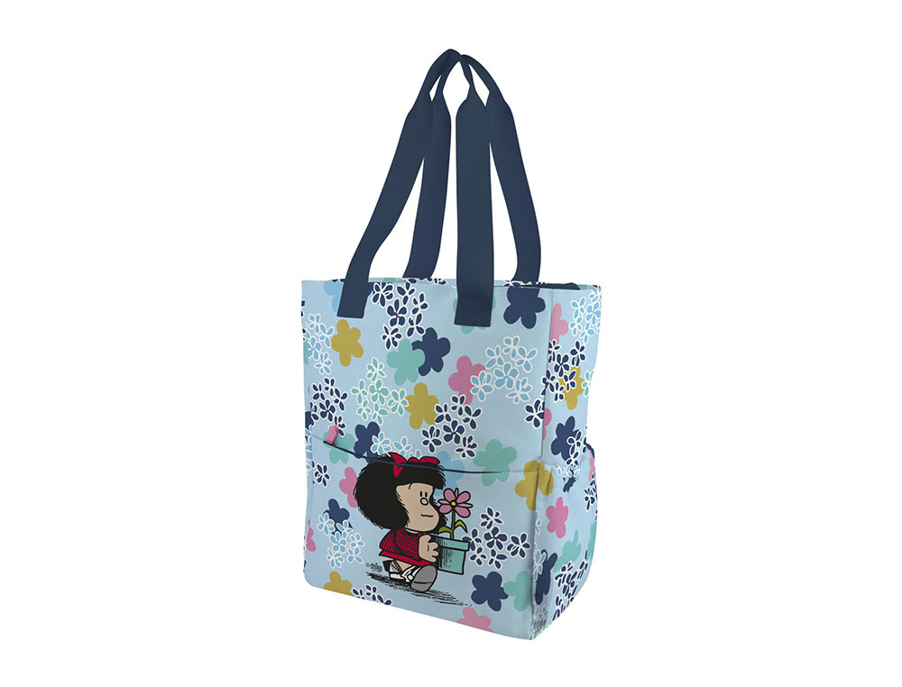 BOLSO TOTE GRAFOPLAS CON ASAS Y BOLSILLO FRONTAL RUBBER LIVELY MAFALDA 375X310X140 MM